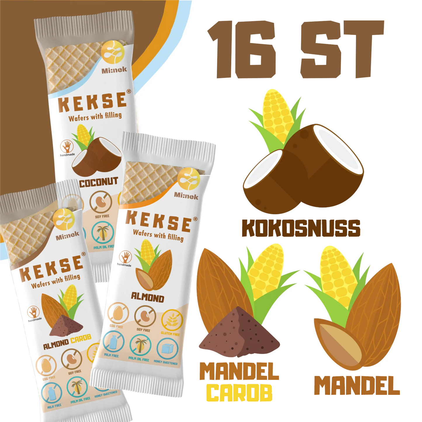 16 St. MIX KEKSE (Packung mit 16 MIX-Wafern)