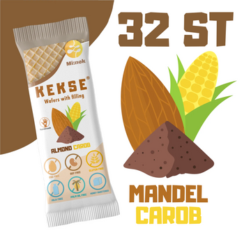 KEKSE Mandel-Karob-Waffeln 32 Stück