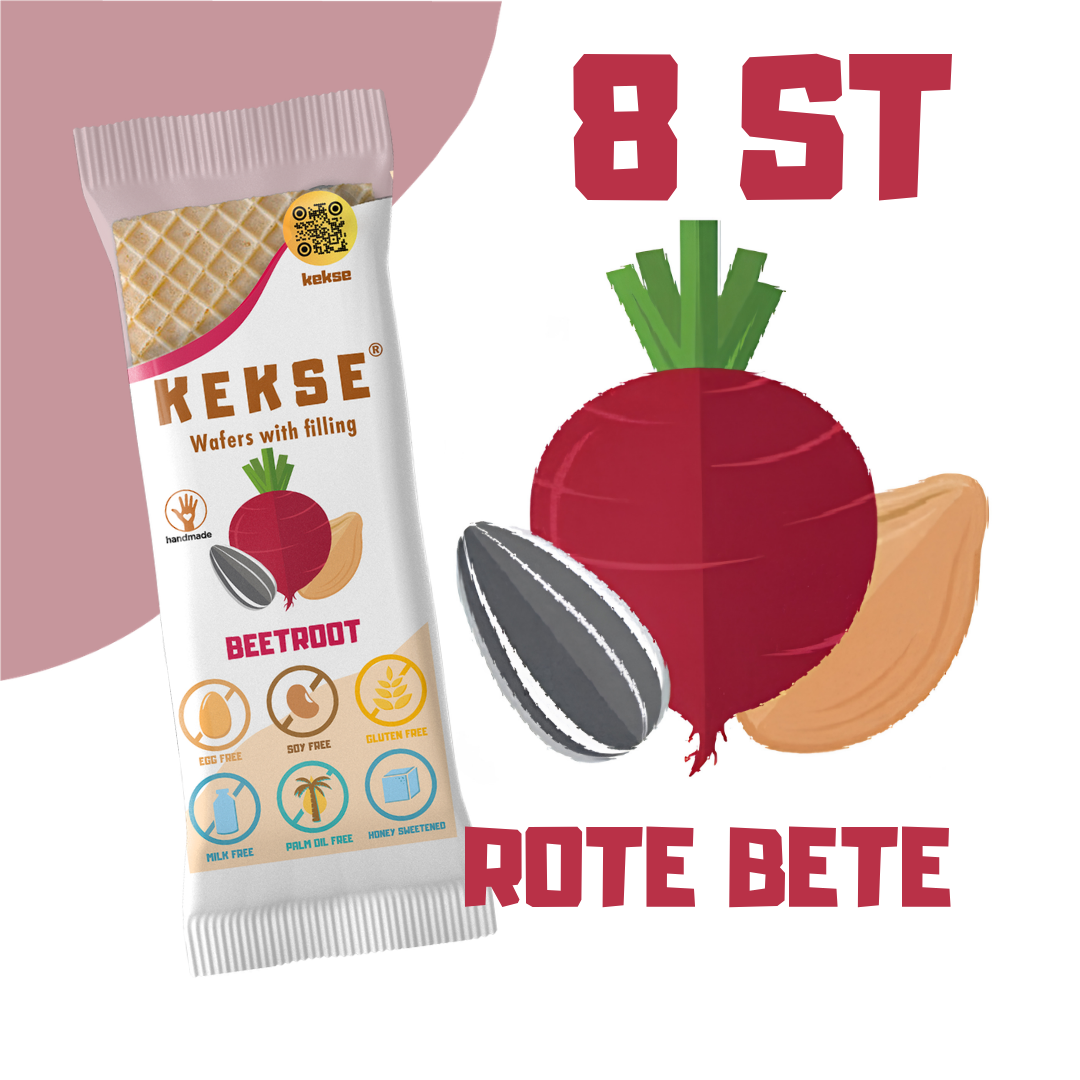 KEKSE Waffeln mit Roter Bete — glutenfrei und vegan, kurzes MHD
