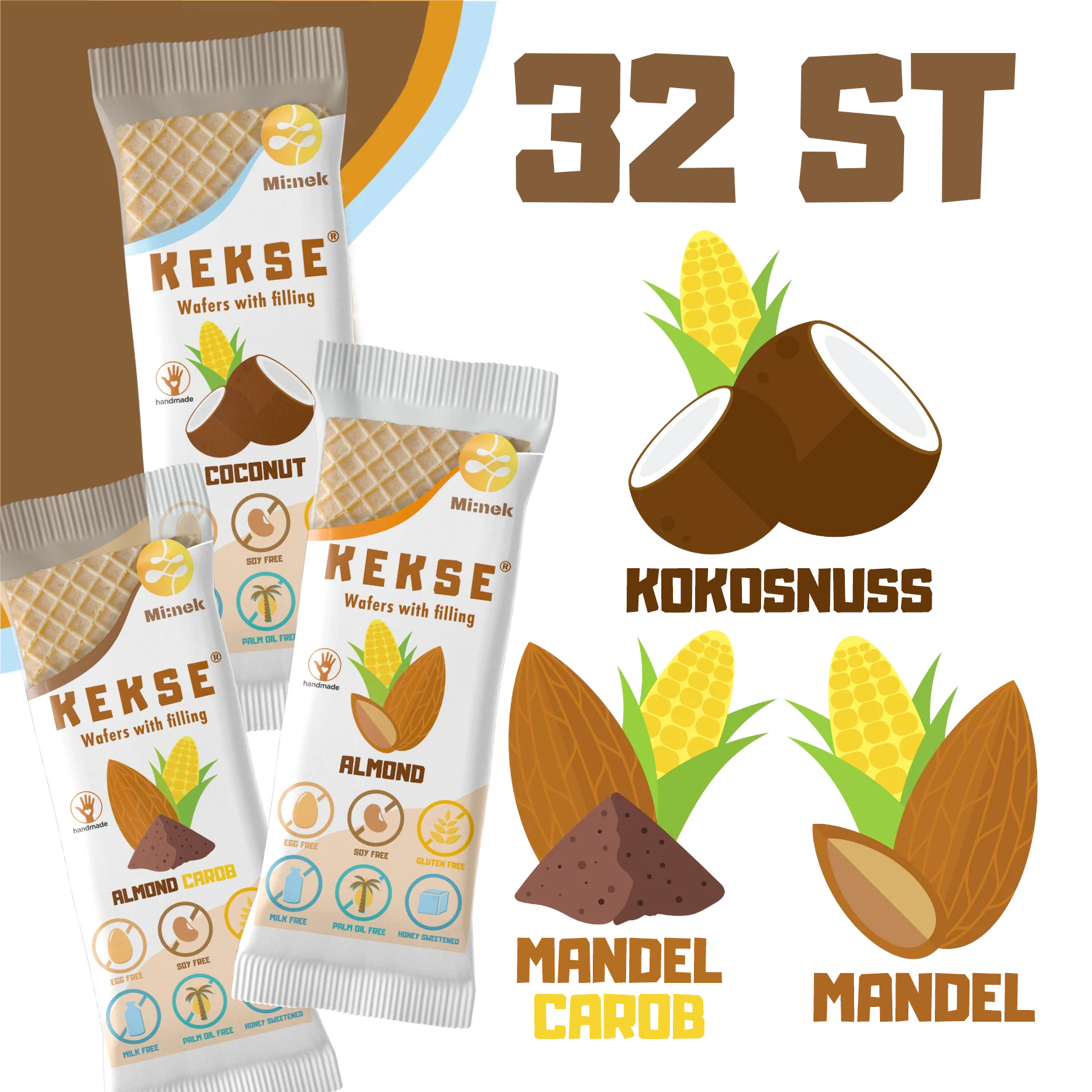 32 St. MIX KEKSE (Packung mit 32 MIX-Wafern)