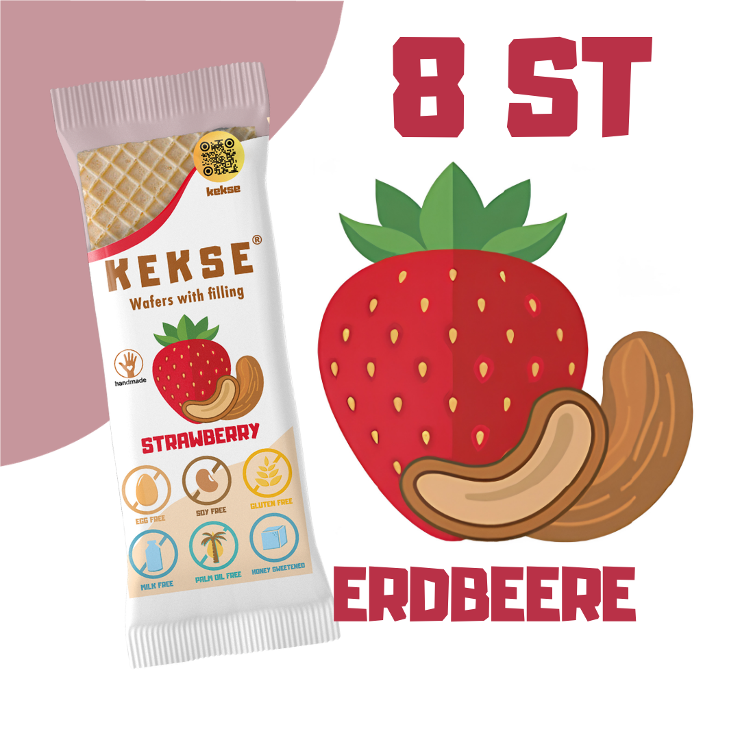 KEKSE Erdbeer‑Waffeln 8 st