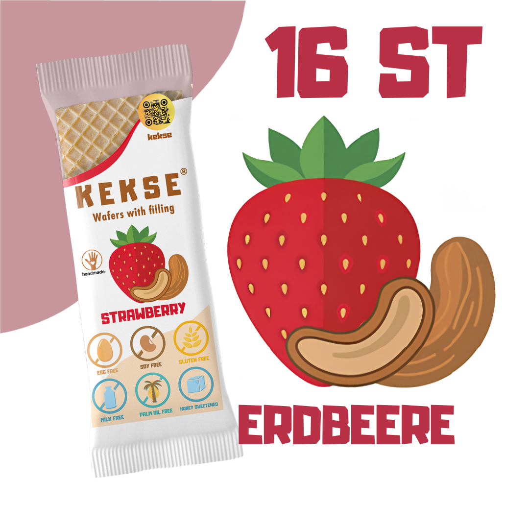 KEKSE Erdbeer‑Waffeln 16 st