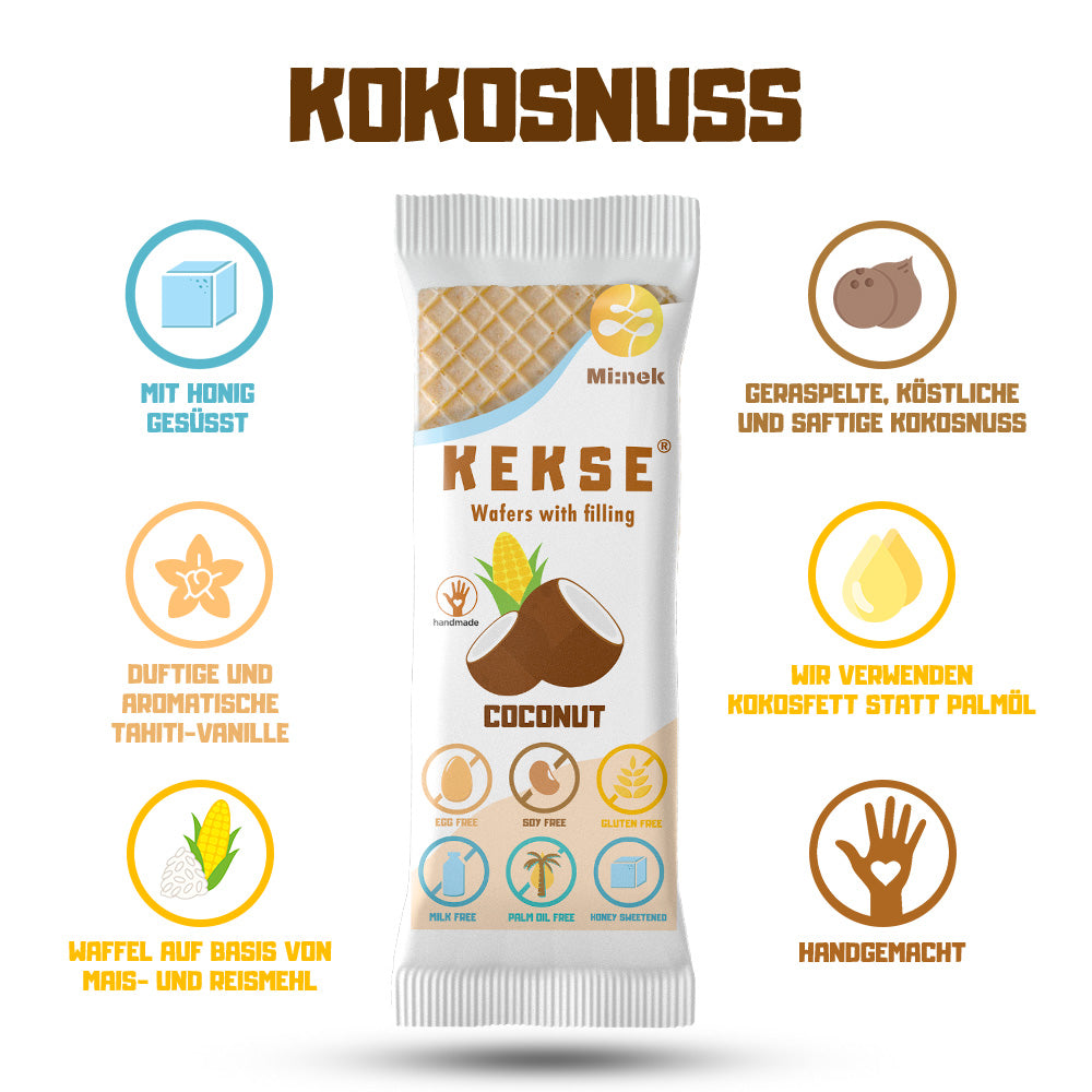 KEKSE Kokos-Waffeln 16 Stück